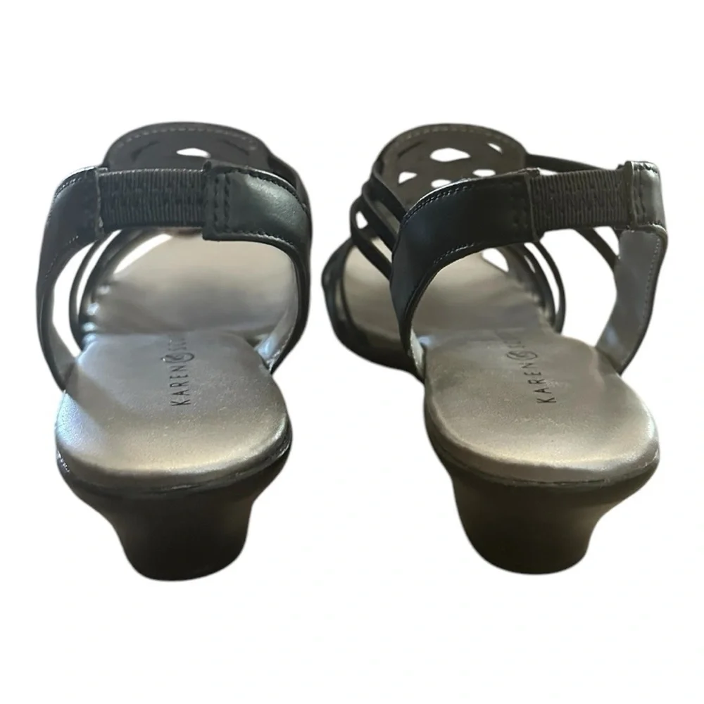 Karen Scott Ellya Embellished Dressy Slingback Sandals - Black - Women Size 7.5